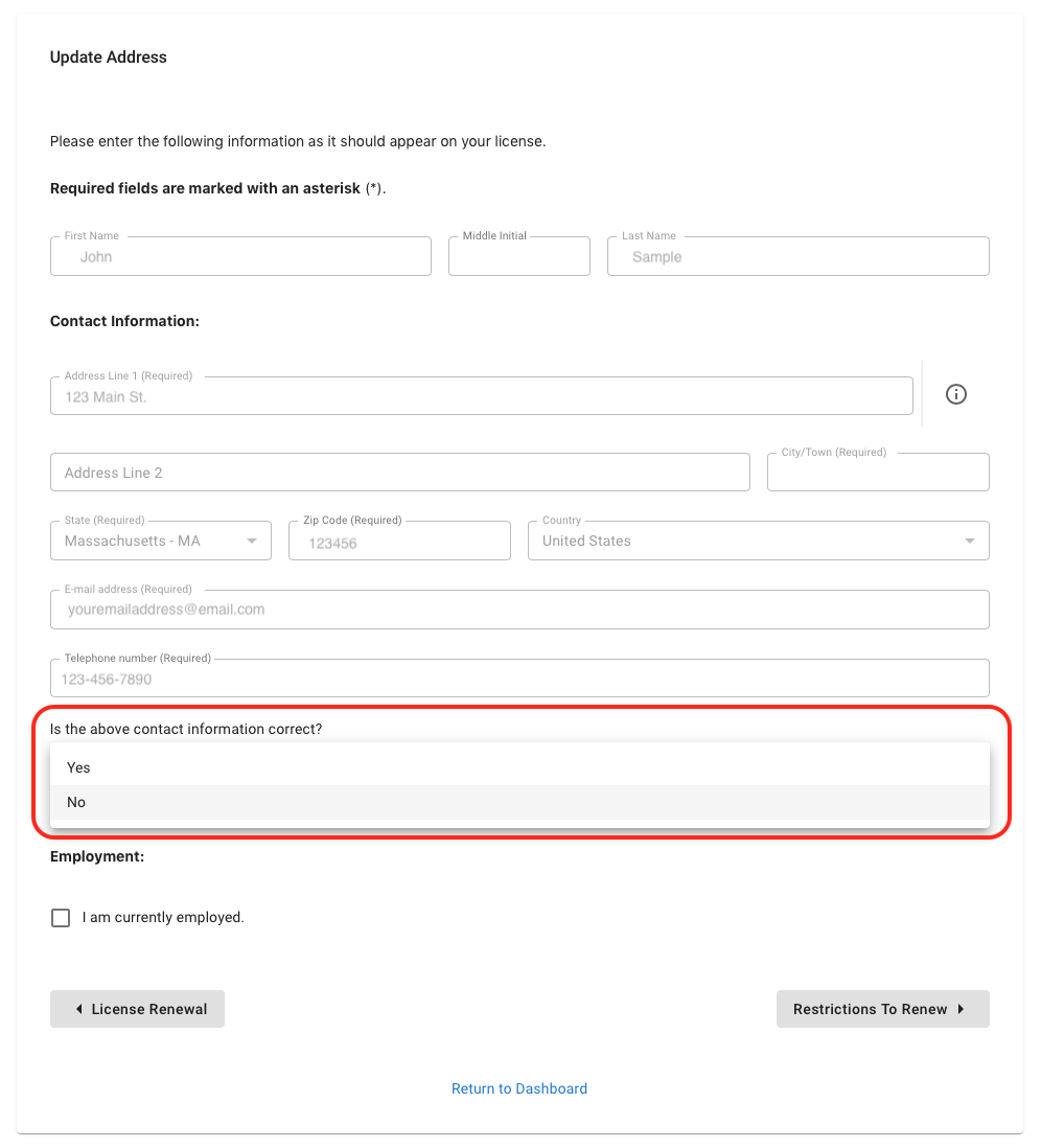 Mass hoisting license renewal through mass.gov update address